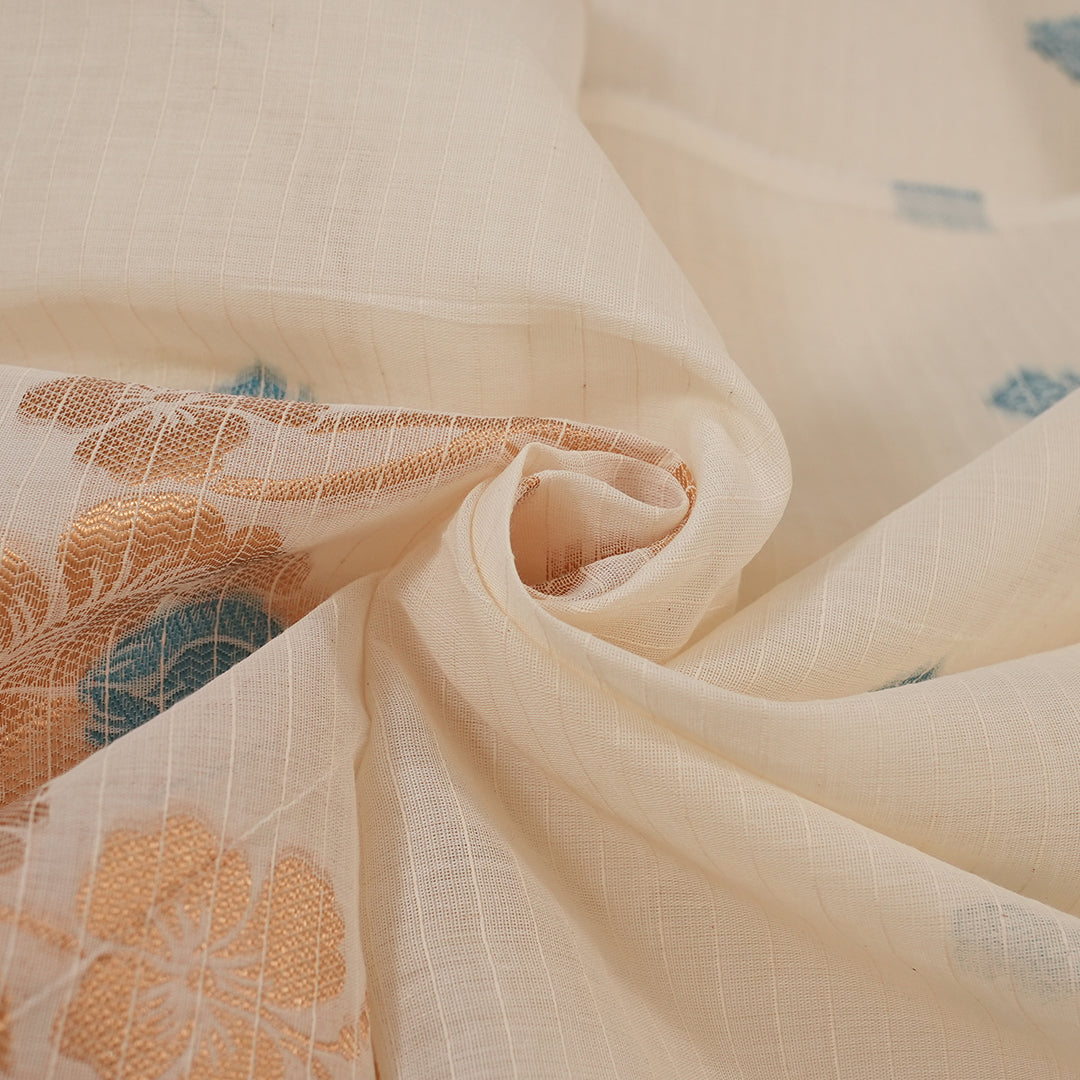 Compose Jacquard Dupatta Greige Fabric - JQ 12822